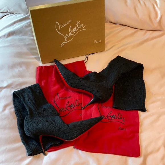 BRAND NEW Louboutin Sandrine Botta 80Tricot Lurex - Picture 3 of 12